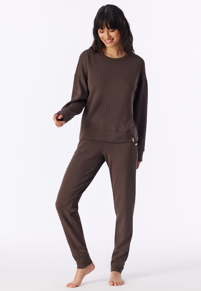 Schiesser Mix+Relax dames sweatshirt met V-hals 184114