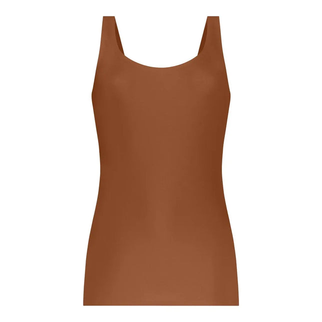 Bruin Ten Cate Secrets dameshemd 31614, mouwloos met brede schouderbandjes en een ronde hals. - Jambelles