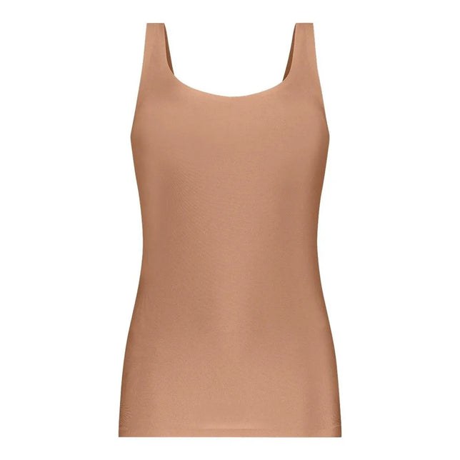 Ten Cate Secrets dameshemd 31614 in beige, mouwloos model met brede schouderbandjes en ronde hals. - Jambelles