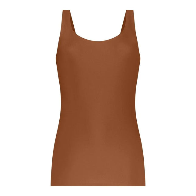 Bruin Ten Cate Secrets dameshemd 31614 met brede schouderbanden, aansluitende pasvorm en ronde hals. - Jambelles