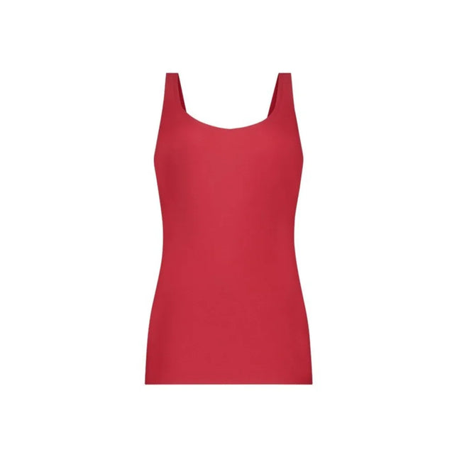 Rood Ten Cate Secrets dameshemd 31614 met brede schouderbanden, ronde hals en glad effen ontwerp. - Jambelles