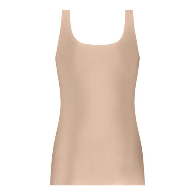 Beige Ten Cate Secrets dameshemd 31614 met brede schouderbanden en een ronde, laag uitgesneden hals. - Jambelles