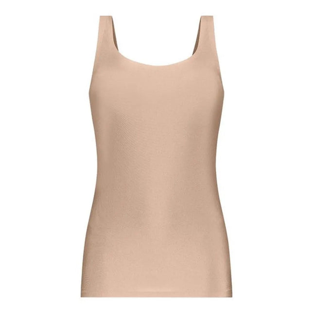 Ten Cate Secrets dameshemd 31614 in beige, mouwloos met brede bandjes en ronde hals. - Jambelles