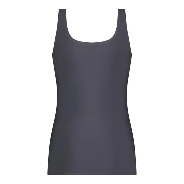 Donkergrijs Ten Cate Secrets dameshemd 31614, mouwloos met brede schouderbandjes en een diepe ronde hals. - Jambelles