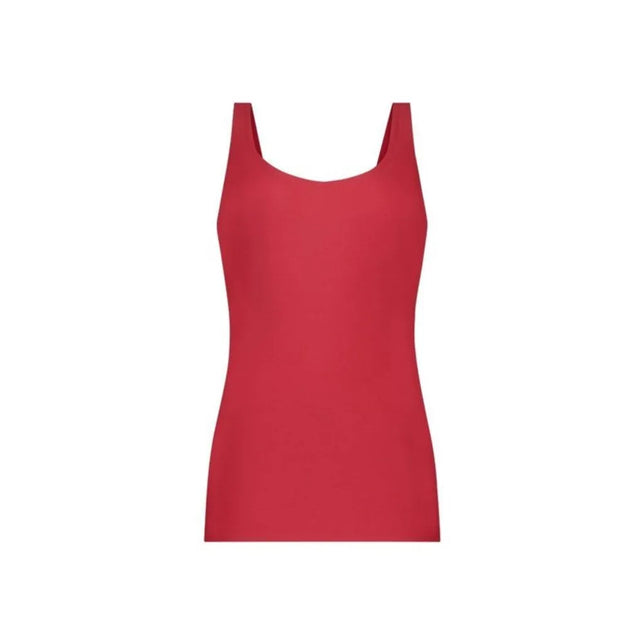Rood Ten Cate Secrets dameshemd 31614 met brede schouderbanden, aansluitende pasvorm en ronde hals. - Jambelles