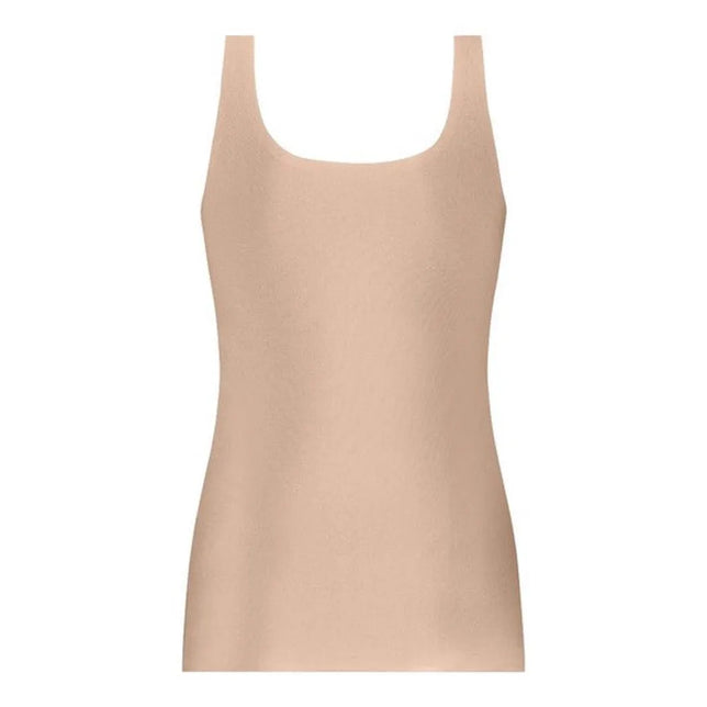 Beige Ten Cate Secrets dameshemd 31614 met brede schouderbandjes en ronde hals. - Jambelles
