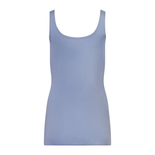 Ten Cate Secrets dameshemd 31614 in lichtblauw, mouwloos met brede bandjes en een ronde hals. - Jambelles