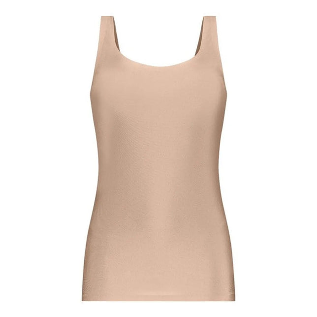 Ten Cate Secrets dameshemd 31614 in beige, met brede schouderbanden en een ronde hals. - Jambelles