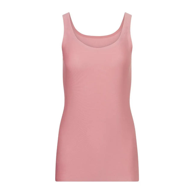 Roze Ten Cate Secrets dameshemd 31614, mouwloos en aansluitend met brede schouderbanden en ronde hals. - Jambelles