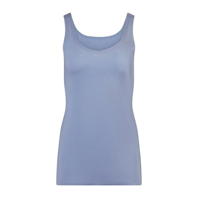 Ten Cate Secrets dameshemd 31614 in lichtblauw, mouwloos met brede bandjes en V-hals. - Jambelles