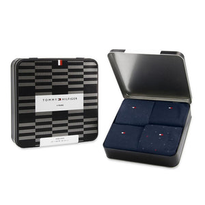 Tommy Hilfiger Heren Kniekousen Men Kneehigh 4P Tin Giftbox 701229784 - Jambelles