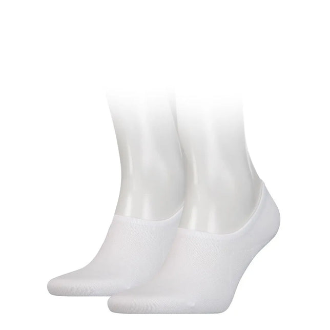 Tommy Hilfiger Men Footie 2-pack met twee witte, laag uitgesneden heren sneakersokken in effen ontwerp. - Jambelles