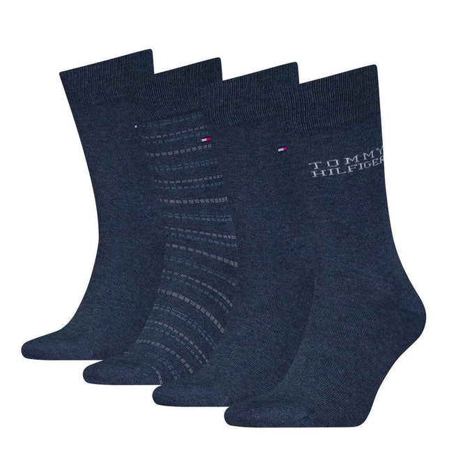 Tommy Hilfiger Heren Sokken Men Sock 4P Tin Gift Box Tommy Stripe 701229780 - Jambelles