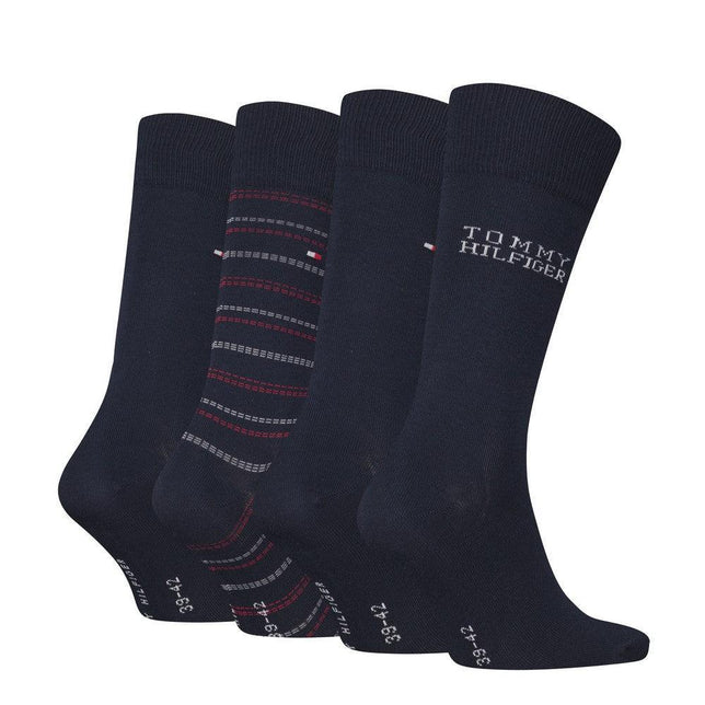 Tommy Hilfiger Heren Sokken Men Sock 4P Tin Gift Box Tommy Stripe 701229780 - Jambelles