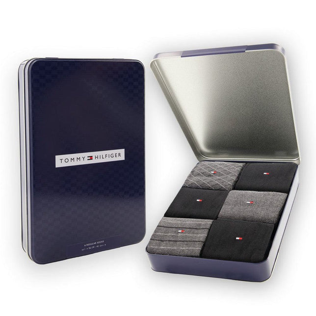 Tommy Hilfiger Heren Sokken Men Sock 6P Tin Giftbox Birdeye 701235373 - Jambelles