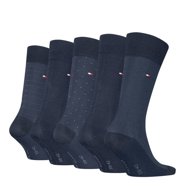 Tommy Hilfiger Heren Sokken Th Men Sock 5P Giftbox Herringbone Dot 701235374 - Jambelles
