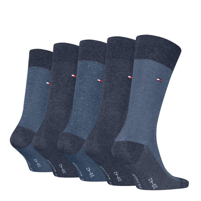 Tommy Hilfiger Heren Sokken Th Men Sock 5P Giftbox Herringbone Dot 701235374 - Jambelles
