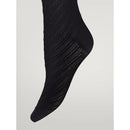 Wolford 3D Geometric Tights 14939, zwarte damespanty met glanzend geometrisch patroon op been en voet. - Jambelles