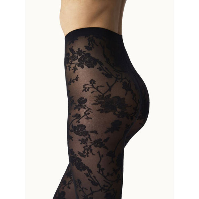 Wolford Dames Panty Floral Lace Pattern Tights 17625 - Jambelles