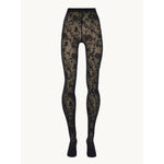 Wolford Dames Panty Floral Lace Pattern Tights 17625 - Jambelles