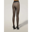 Wolford damespanty Satin Touch 20 14776 in transparant zwart met brede tailleband, middennaad en versterkte tenen. - Jambelles