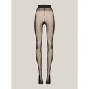 Wolford damespanty Satin Touch 20 14776 in transparant zwart met brede tailleband, middennaad en versterkte tenen. - Jambelles
