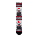 Xpooos Xmas Dear Santa fantasysok voor dames en heren, zwart-wit-rood met honden in kerstmuts en sneeuwvlokpatronen. - Jambelles