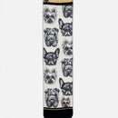 Xpooos Dog Friends 70076 damessok in wit met zwarte hondenkoppen, zwarte teen en goudkleurige details. - Jambelles