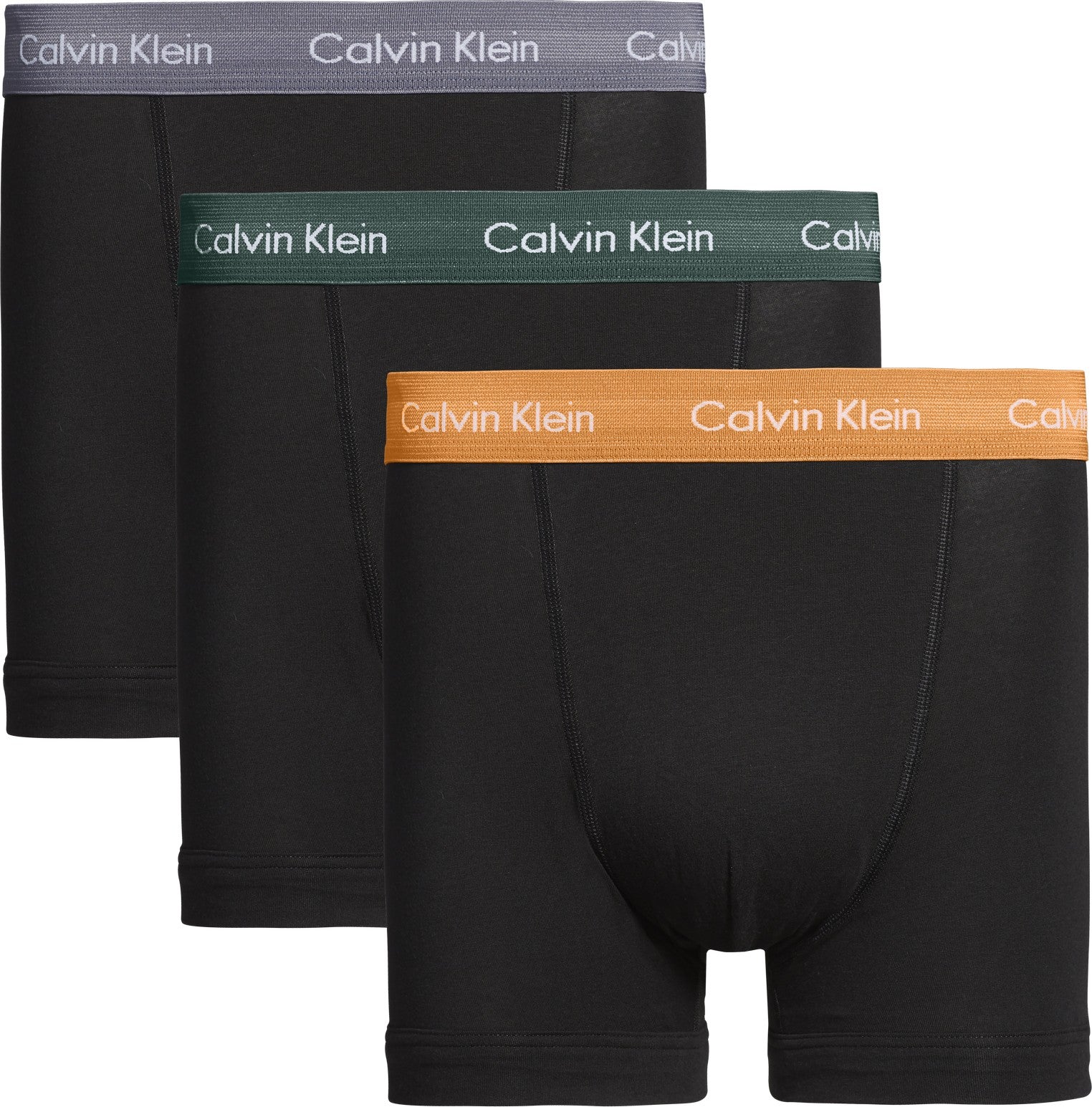 3-Pack Trunk Cotton stretch 0000U2662G - Jambelles Calvin Klein S / Jungle Leaf/Soot/Orange
