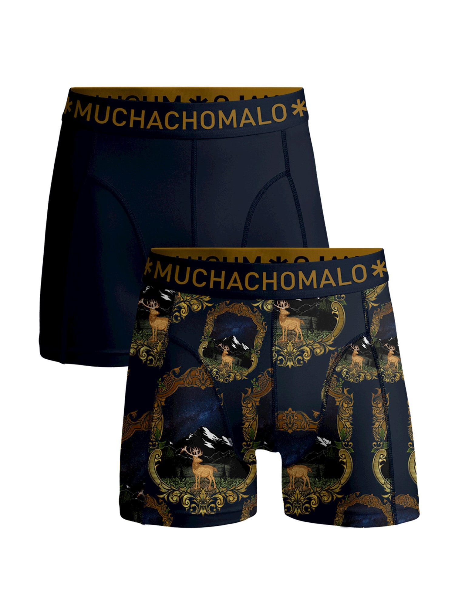 Men 2-Pack Shorts print/solid 2P DELK1010 - Jambelles Muchachomalo M / Print/Solid