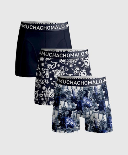Men 3-Pack Boxer Shorts Print/Solid U-FLORALDINO1010